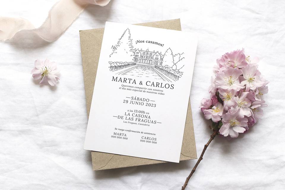 Invitación lugar de boda