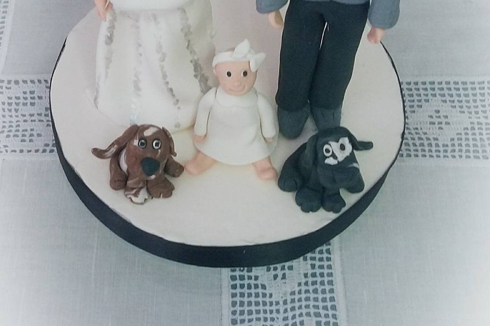 Pareja novios fondant