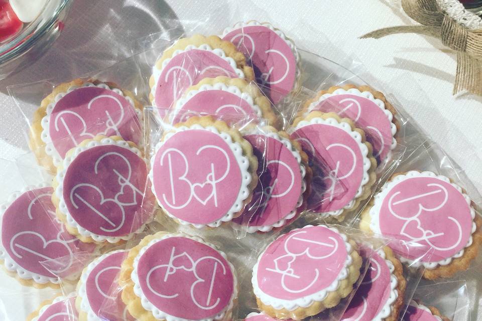 Galletas con iniciales para boda