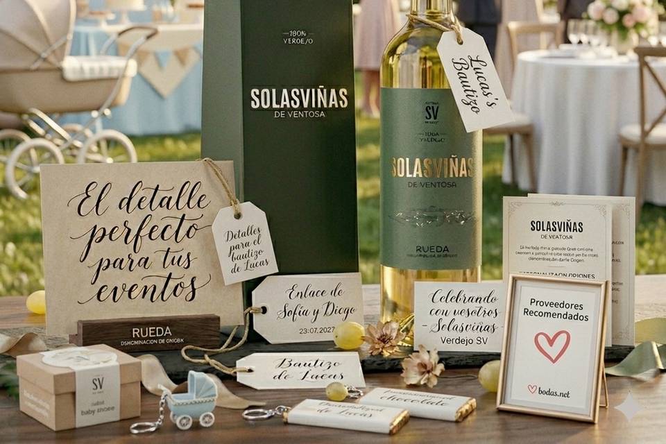 Solasviñas bolsa en bautizo