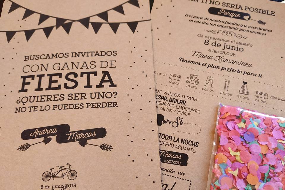 Invitación Confeti