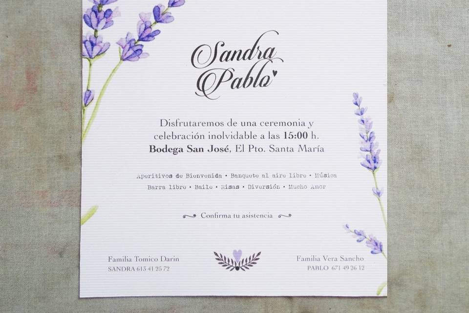 Invitación lavanda