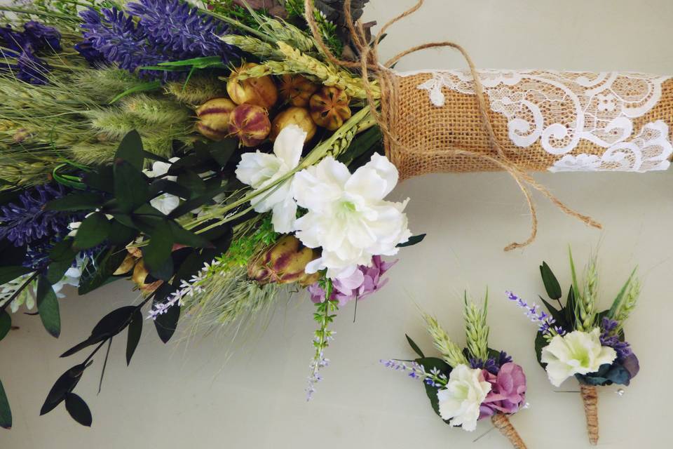 Ramo de novia y boutonnières