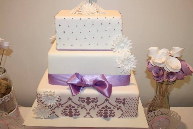 Tarta de boda cuadrada