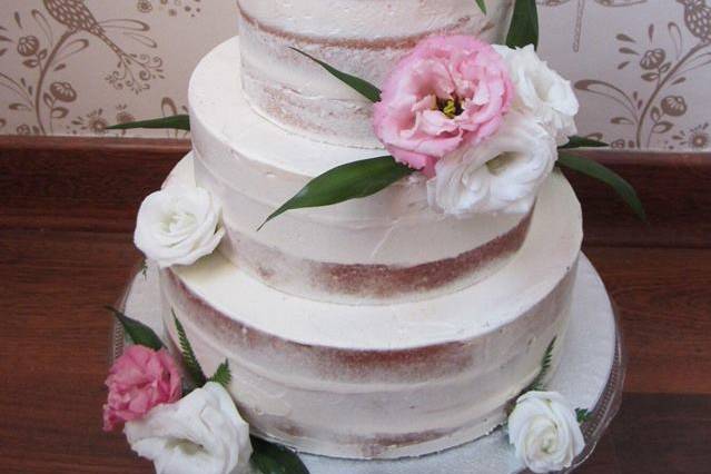 Tarta con flores