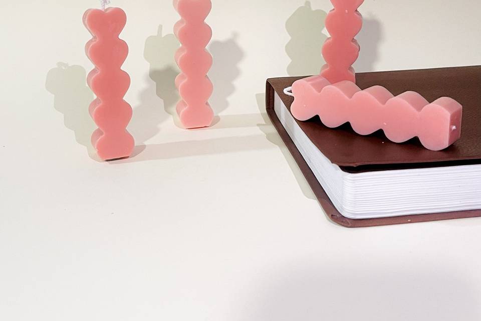 Velas en forma de corazón