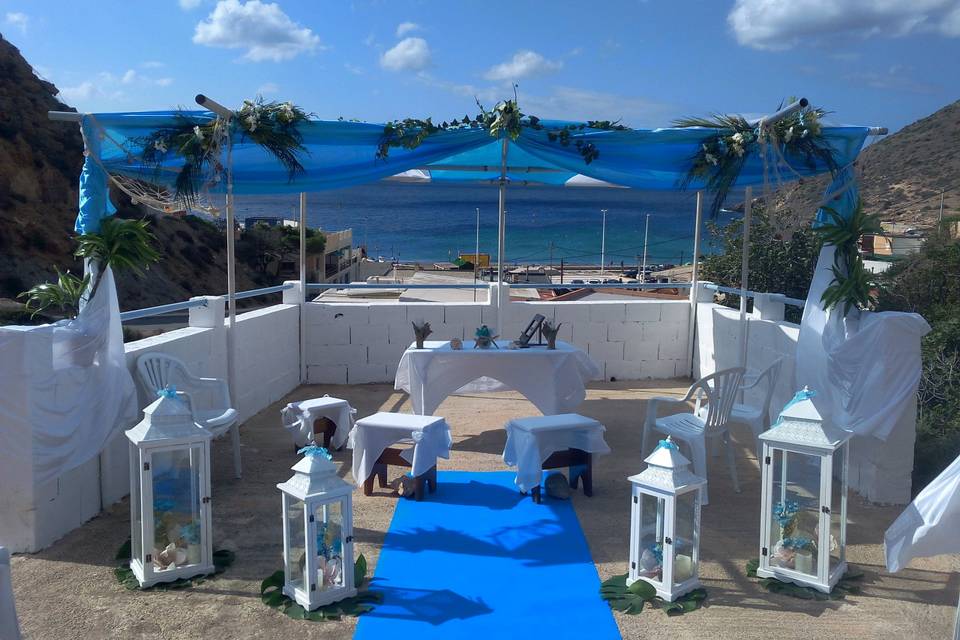 Boda en playa Portús