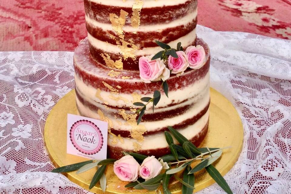 Seminaked wedding cake
