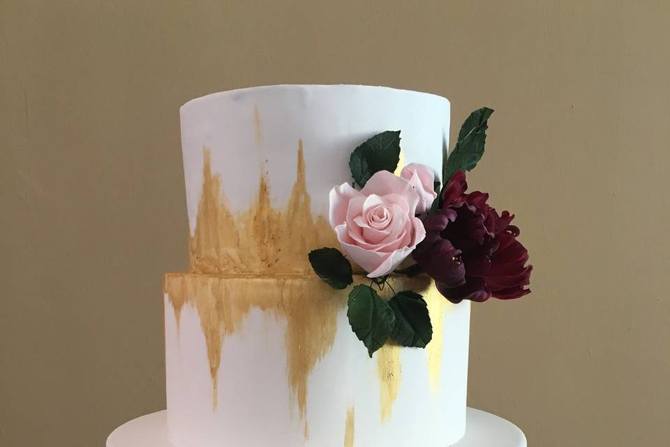 Golden autumn wedding cake