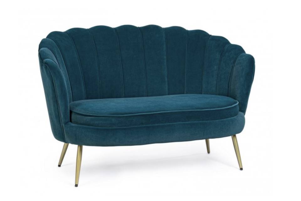 Sofa azul terciopelo