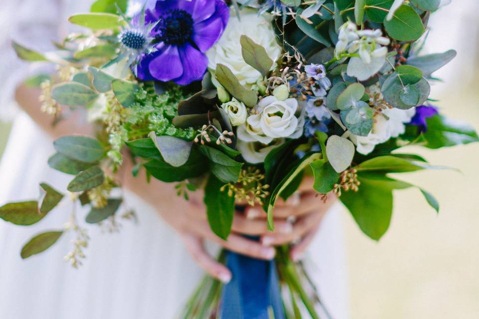 Ramo de novia en tonos azules