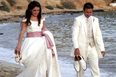 Novios en la playa