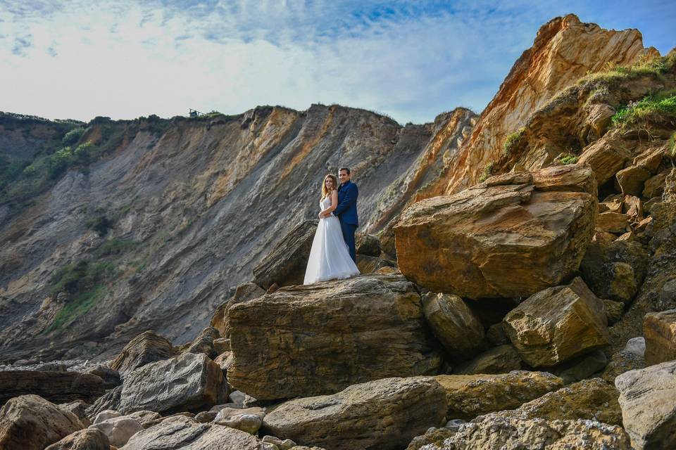 Postboda en el mar