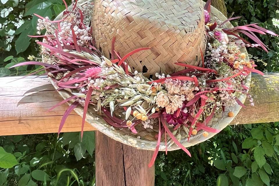 Sombrero con flores