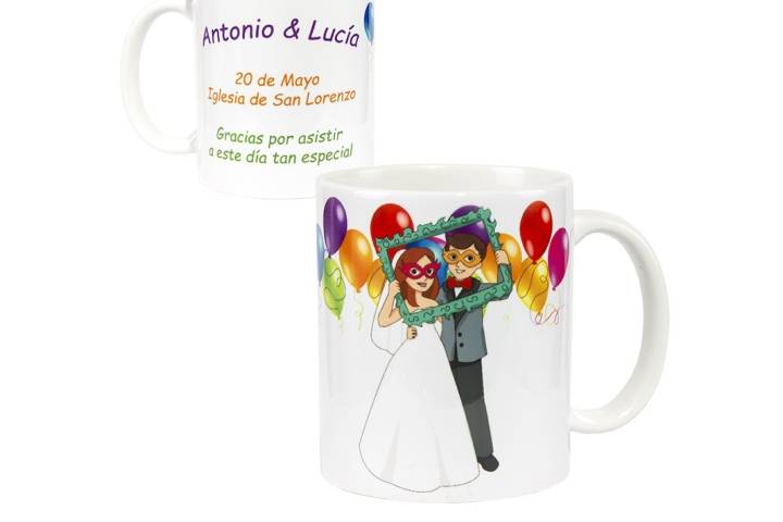 Taza personalizada boda