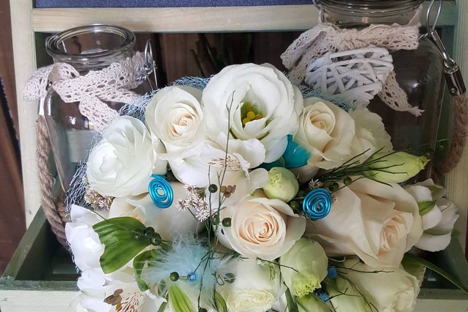 Bouquet en azul y blanco