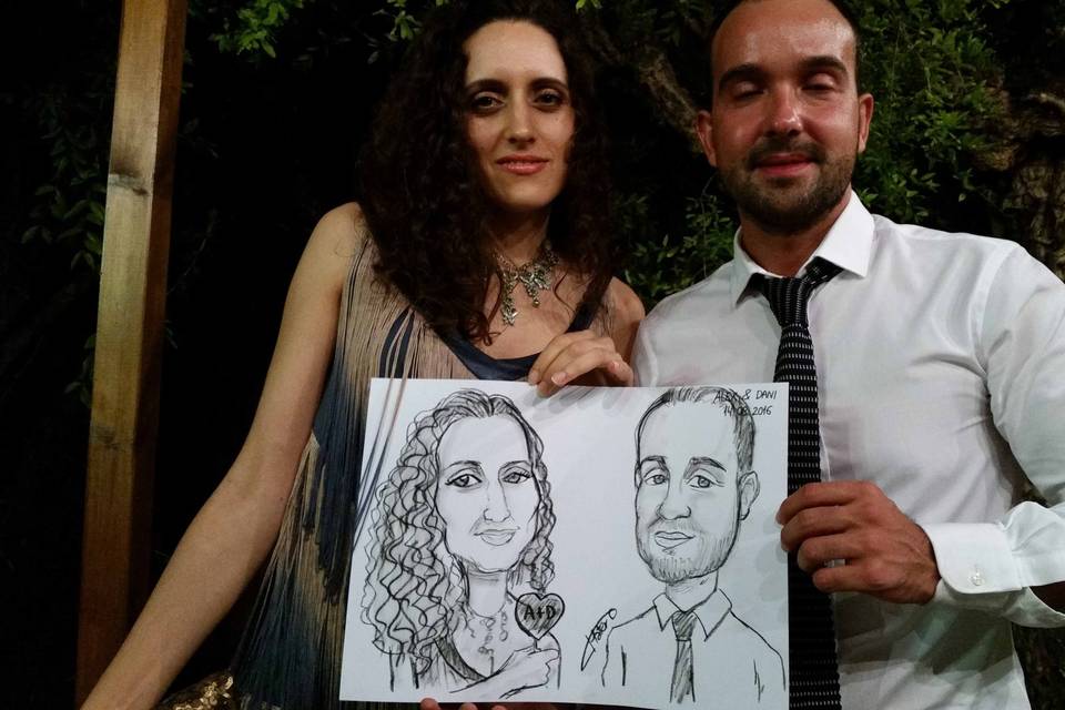 Caricaturas de pareja