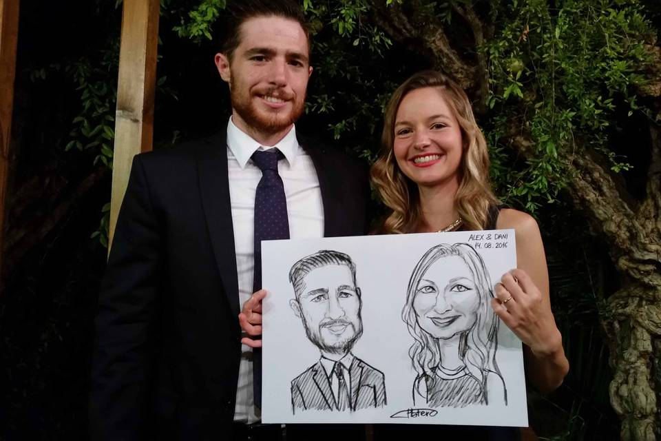 Caricaturas de pareja