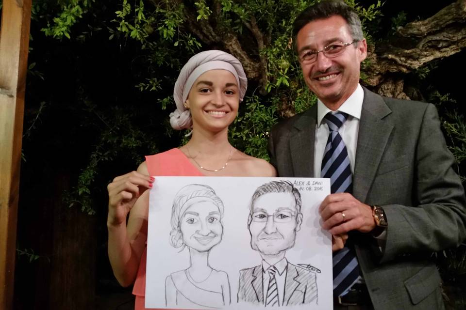 Caricaturas de dos personas