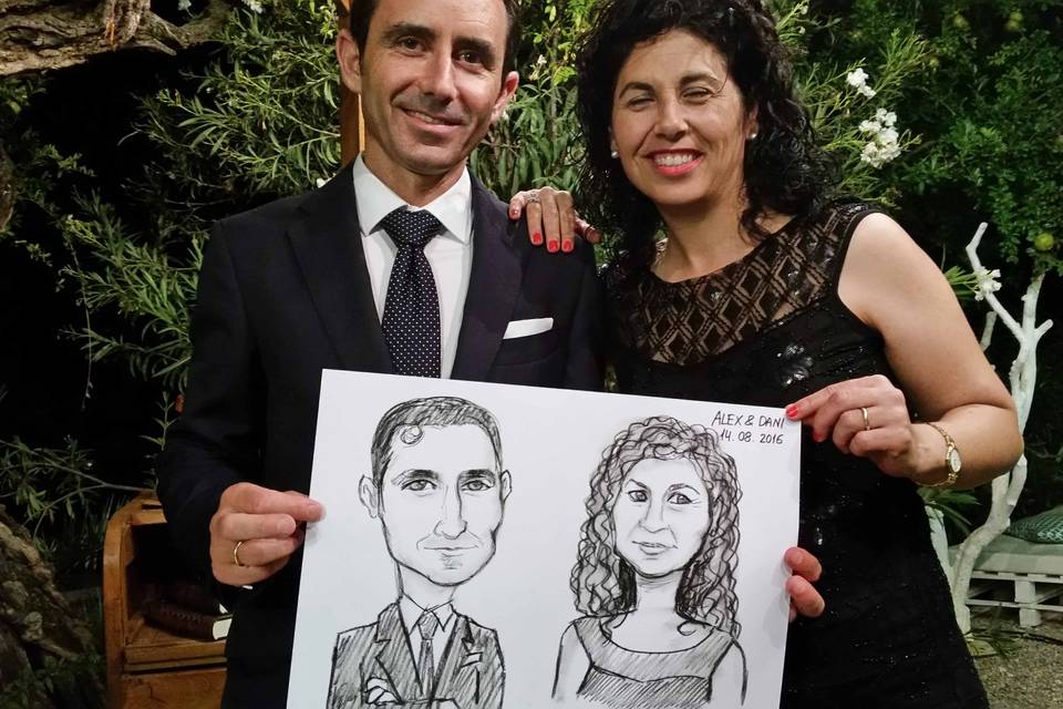 Caricaturas de pareja