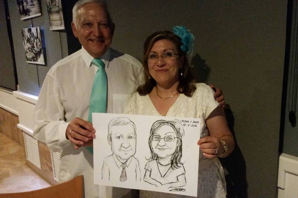 Caricaturas de pareja