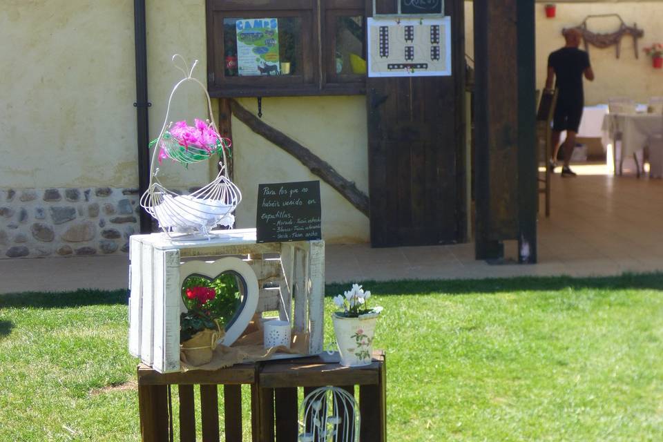 Decoración con cajas de fruta