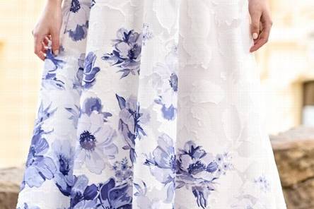 Vestido ivory y flores midi