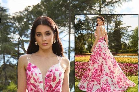 Vestido estampado rosa tirante