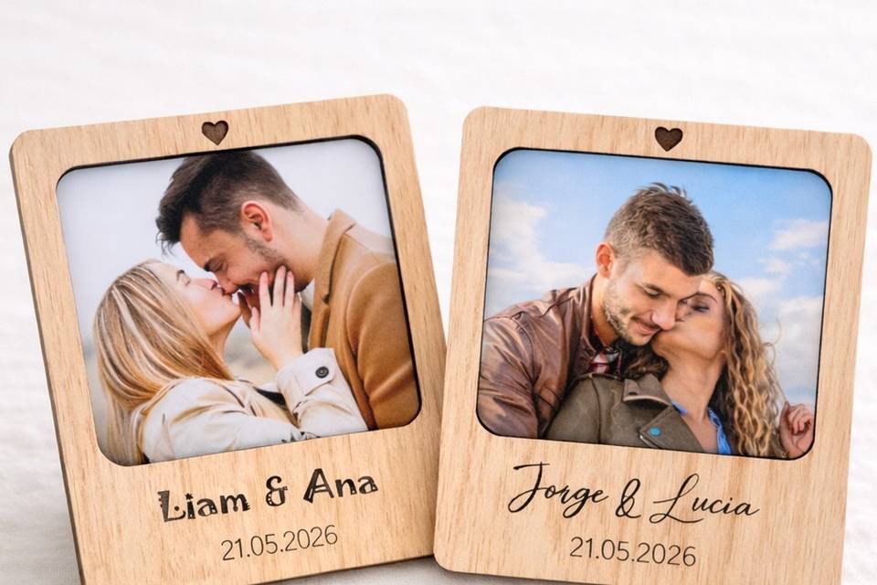 Imanes con foto de la pareja