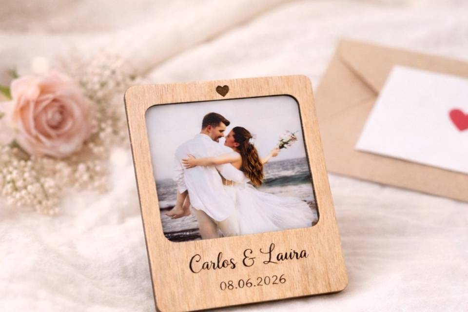 Imanes con foto de la pareja