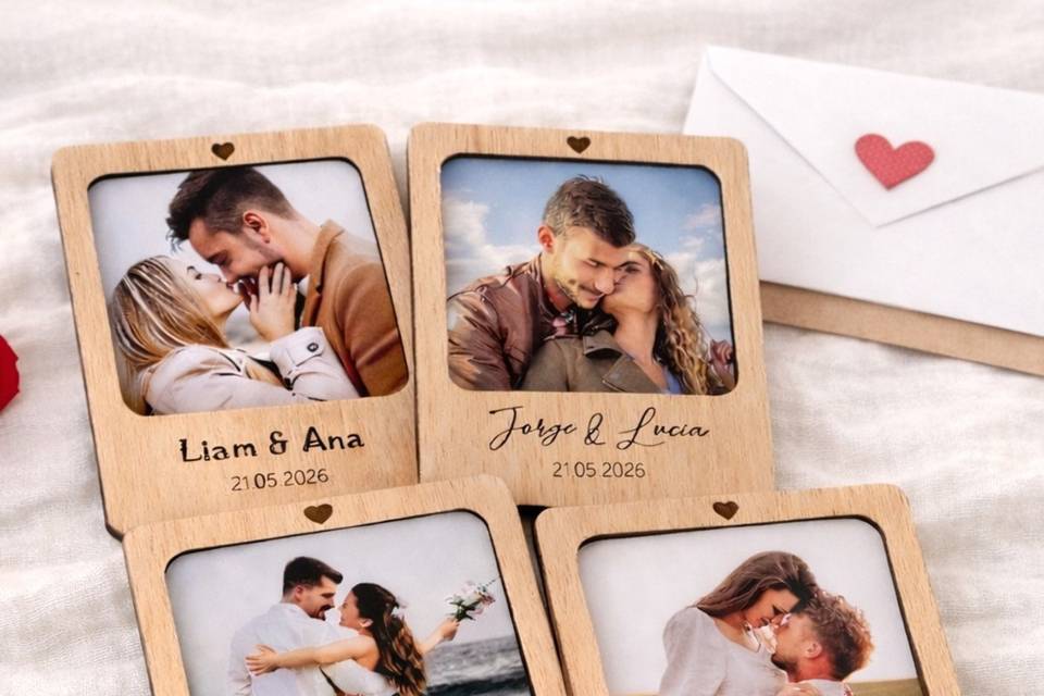 Imanes con foto de la pareja