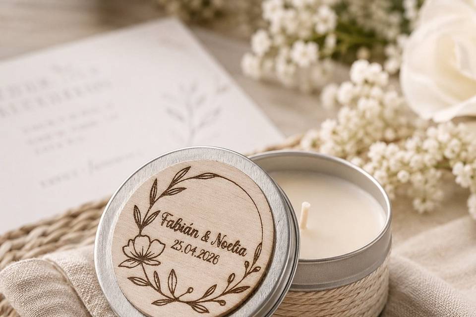 Velas personalizadas para invitados