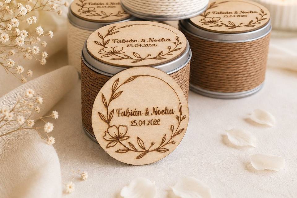 Velas personalizadas para invitados