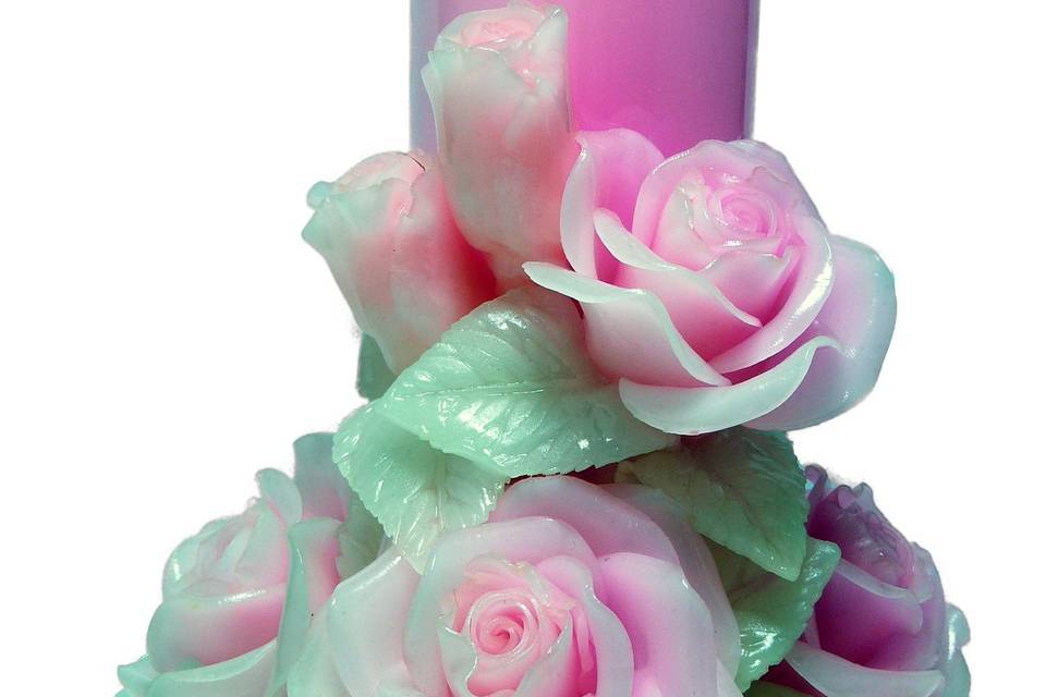Vela decorativa rosas
