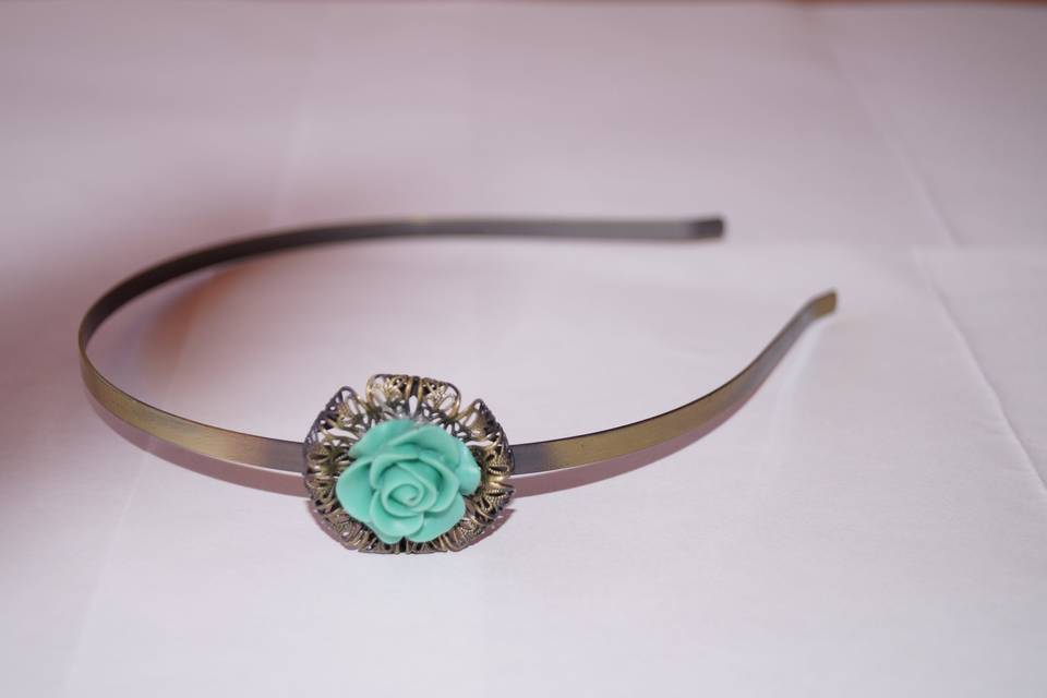 Diadema vintage verde