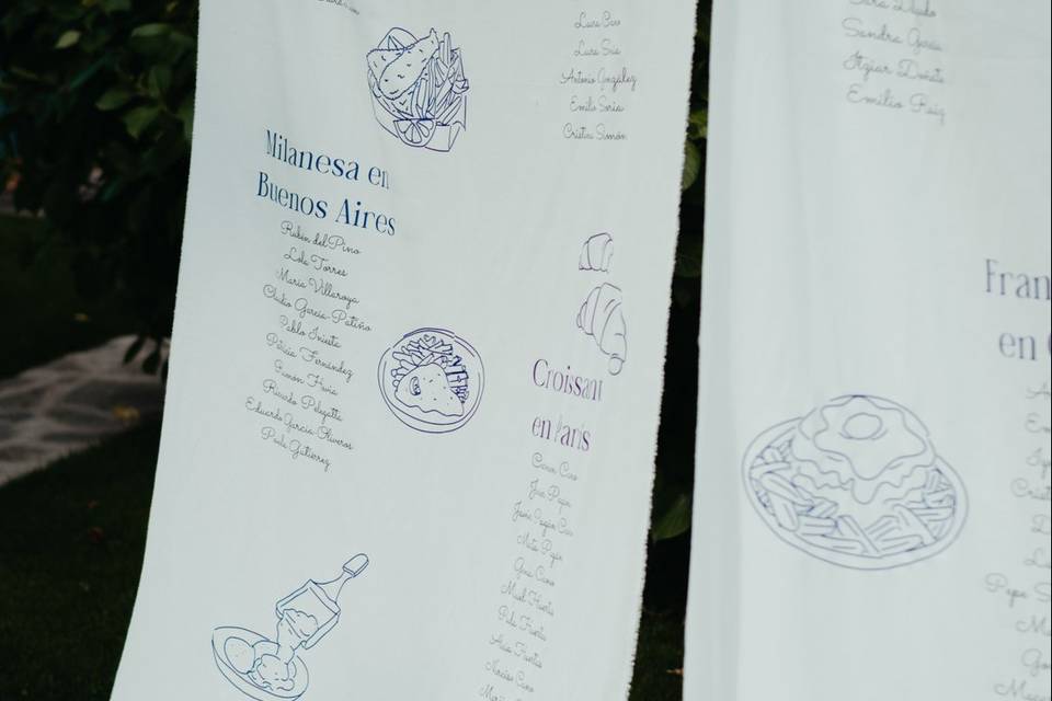 Seating plan en tela