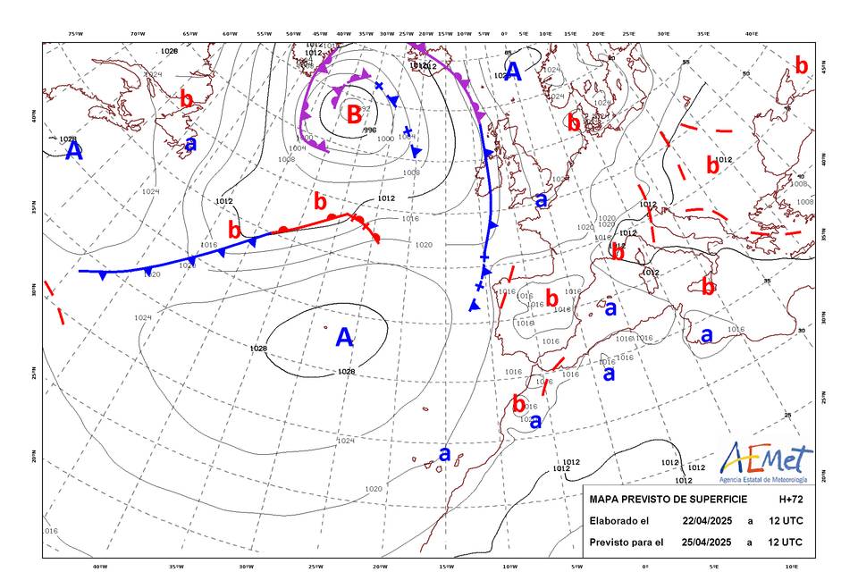 Mapas con frentes