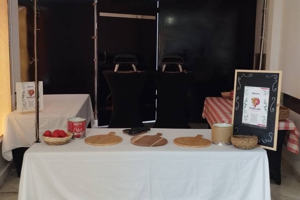 Puesto de pizzas para celebrac