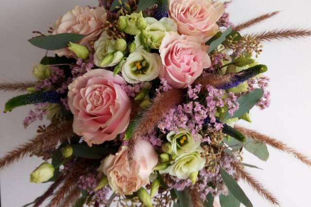 Bouquet rosa color té pastel
