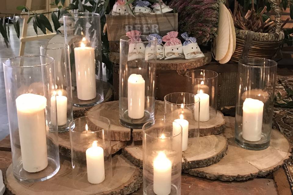 Conjunto de velas y rodajas