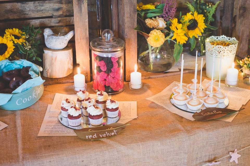 Mesa dulce boda rústica