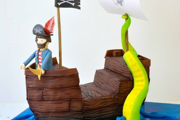 Tarta - Barco Playmobil