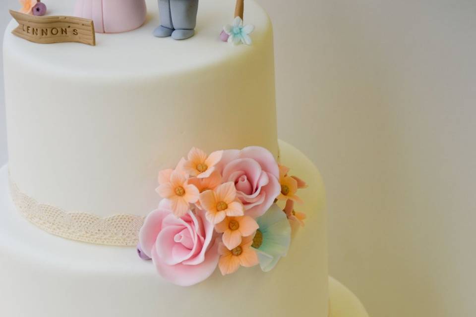 Tarta - Boda tonos pastel