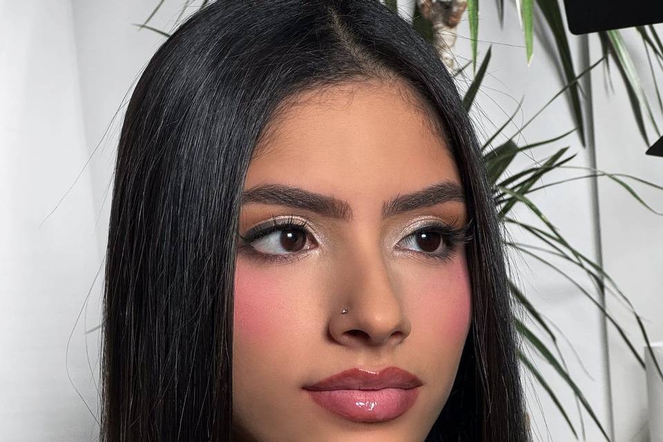Pink under eye