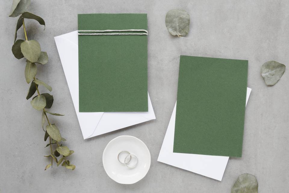 Invitación de color verde