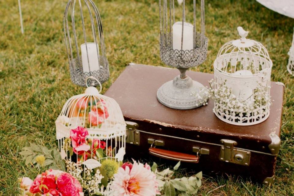 Decoración de rincón de boda