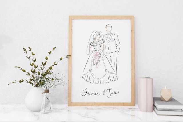 Ilustración bodas de plata
