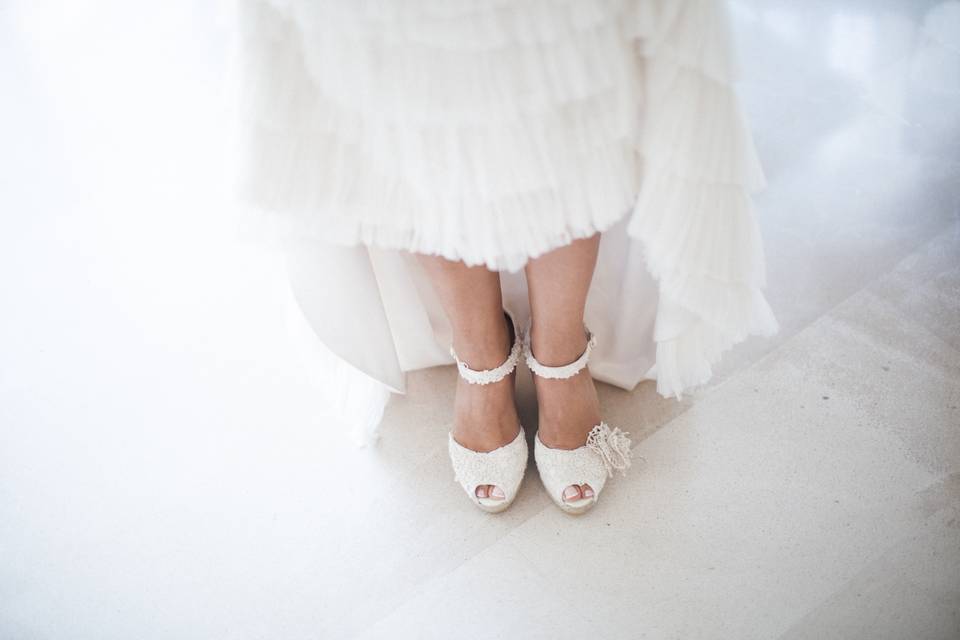 Detalle de la novia, zapatos