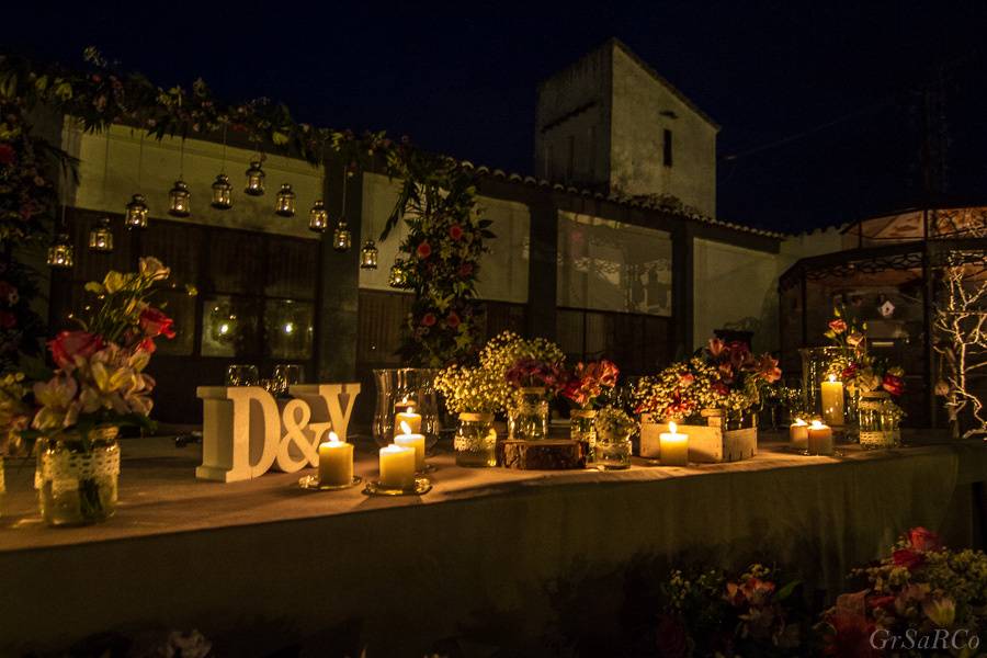 Cena en el jardín