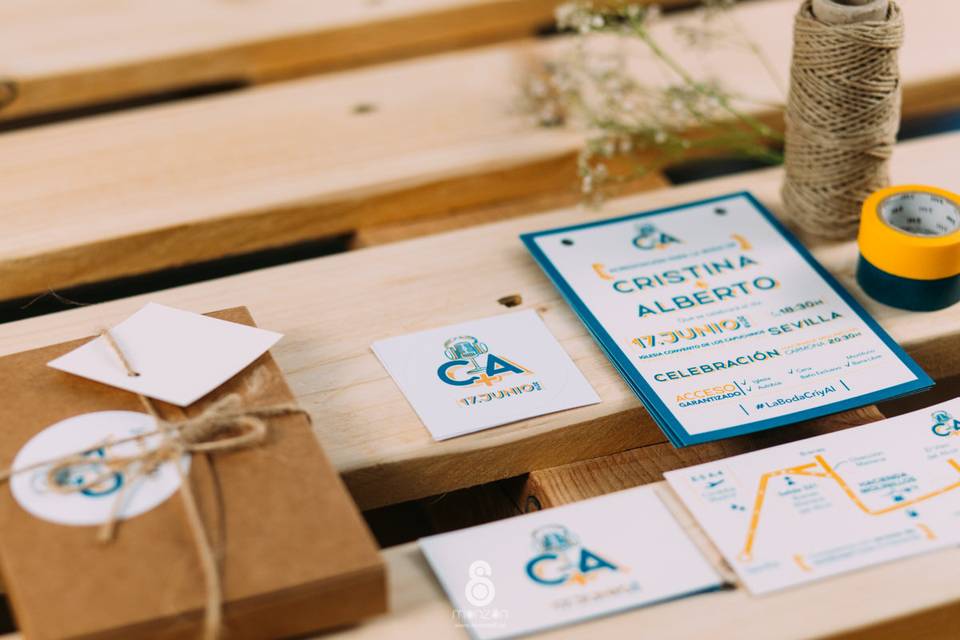 Invitación de boda acreditación